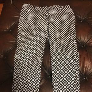 Navy Diamond Print Dress Pants Size 14
